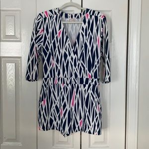 Blue & White MAHI GOLD romper